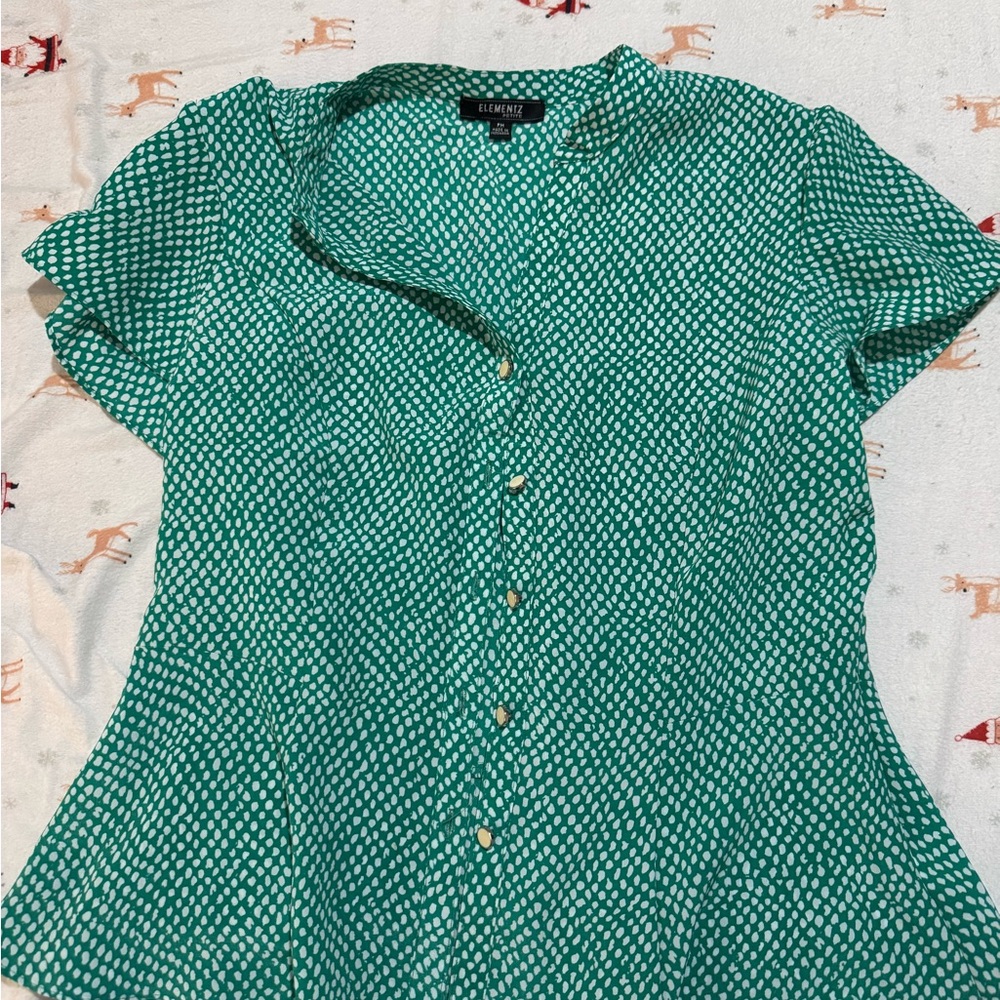 Elementz Green Button Down Shirt